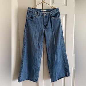 Wide Leg Blue Jeans